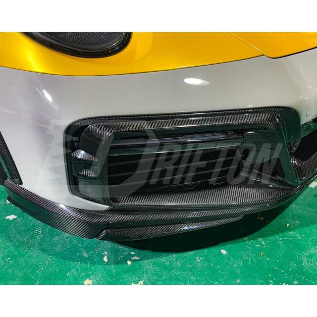 TechArt Style Dry Carbon Fiber With Portion Primer Front Bumper For Porsche 911 992 Turbo S Carrera 2019-2023