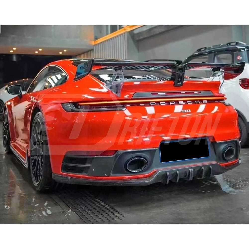 Techart Style Dry Carbon Fiber Rear Diffuser For Porsche 911 992 Carrera S 2019-2023