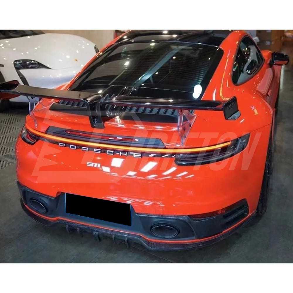 Techart Style Dry Carbon Fiber Rear Diffuser For Porsche 911 992 Carrera S 2019-2023