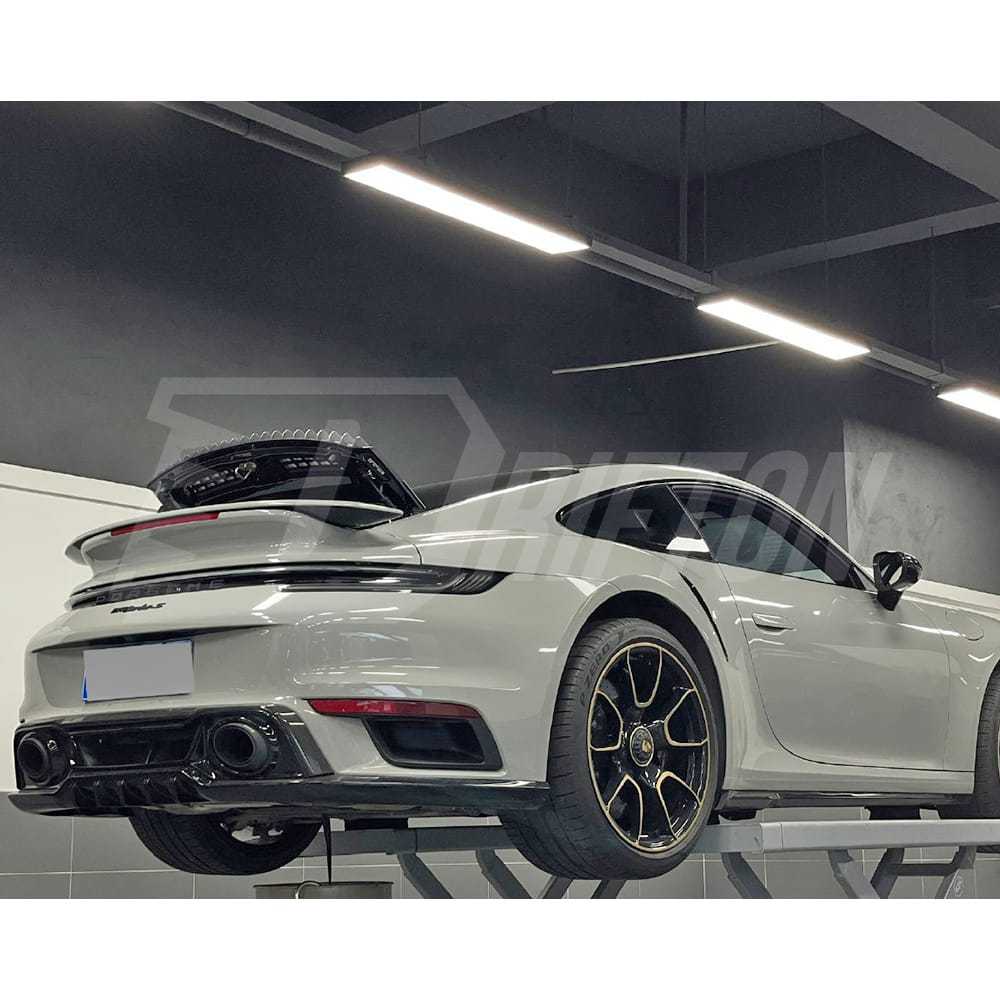 Techart Style Dry Carbon Fiber Rear Diffuser For Porsche 911 992 Turbo S 2019-2023