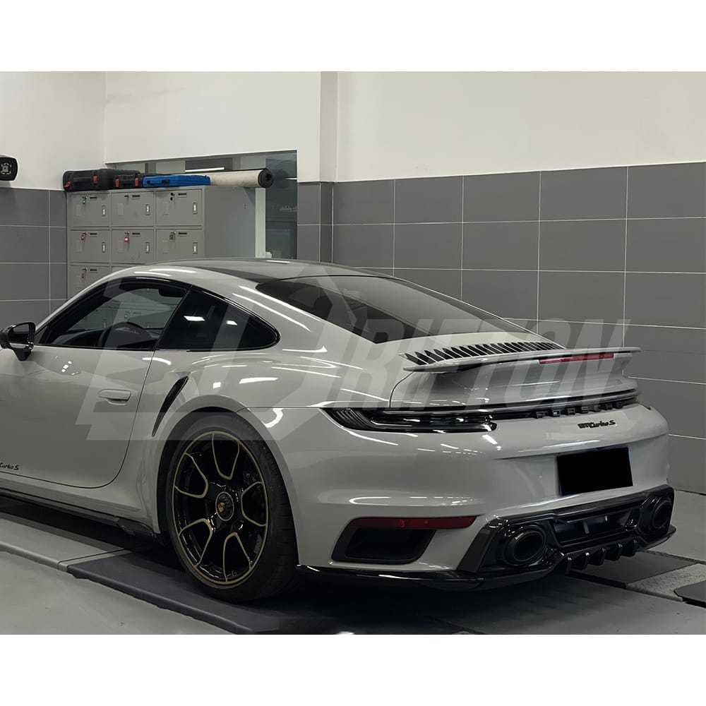 Techart Style Dry Carbon Fiber Rear Diffuser For Porsche 911 992 Turbo S 2019-2023