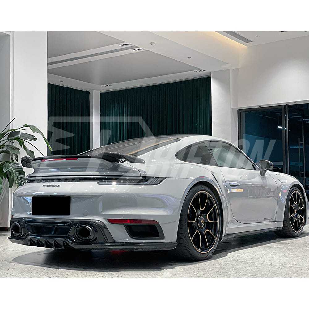 Techart Style Dry Carbon Fiber Rear Diffuser For Porsche 911 992 Turbo S 2019-2023