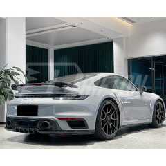 Techart Style Dry Carbon Fiber Rear Diffuser For Porsche 911 992 Turbo S 2019-2023