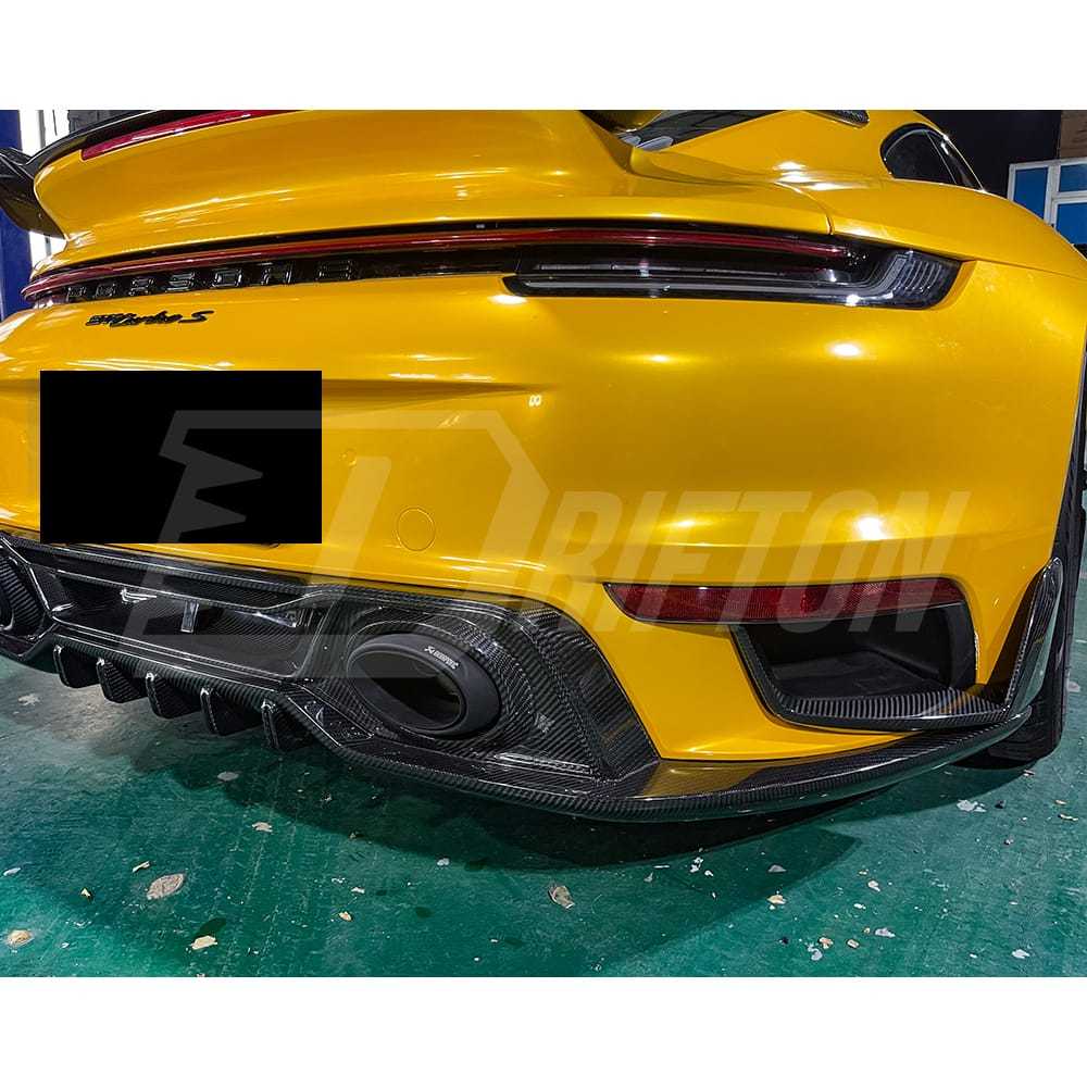 Techart Style Dry Carbon Fiber Rear Splitter For Porsche 911 992 Turbo S 2019-2023