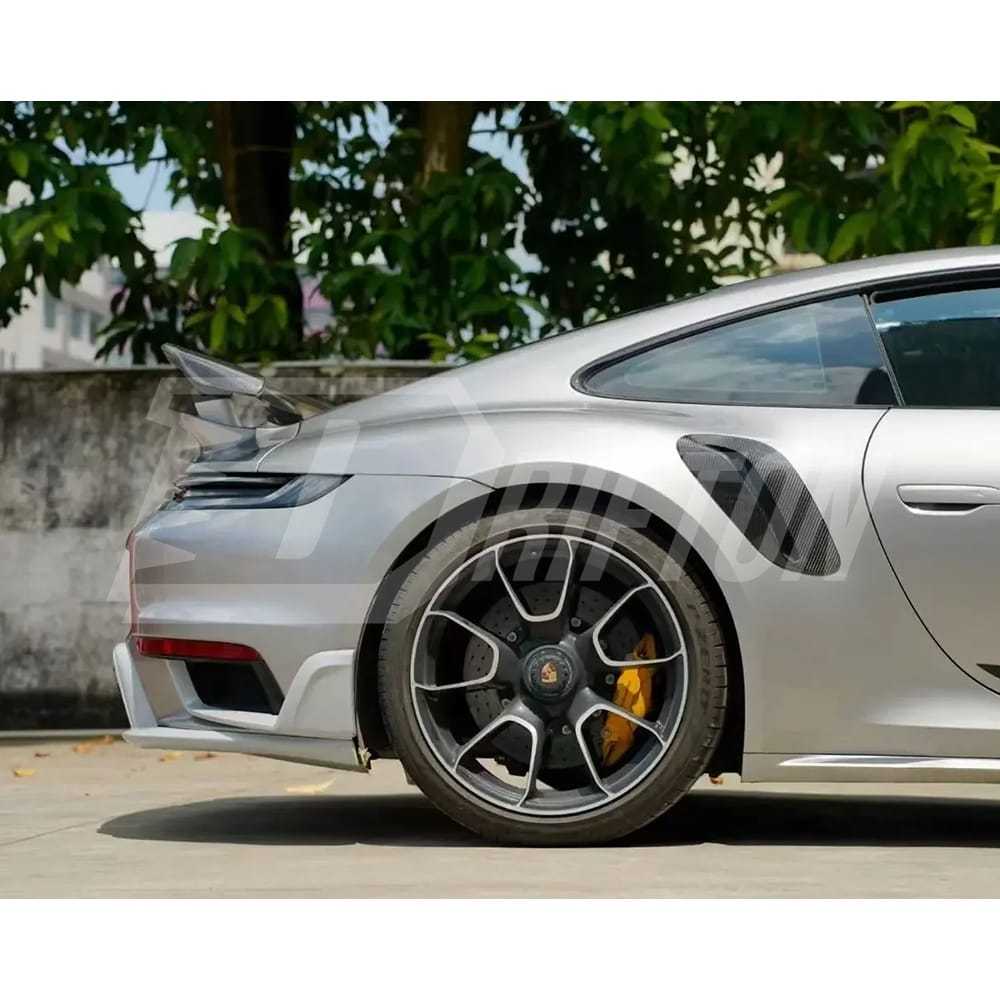 Techart Style Dry Carbon Fiber Side Vent Air Inlet Trims For Porsche 911 992 Turbo S 2019-2023