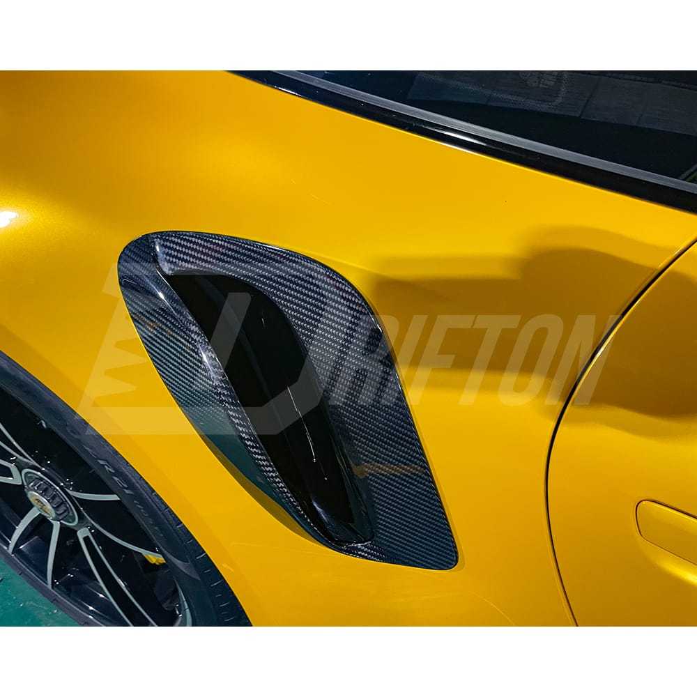 Techart Style Dry Carbon Fiber Side Vent Air Inlet Trims For Porsche 911 992 Turbo S 2019-2023