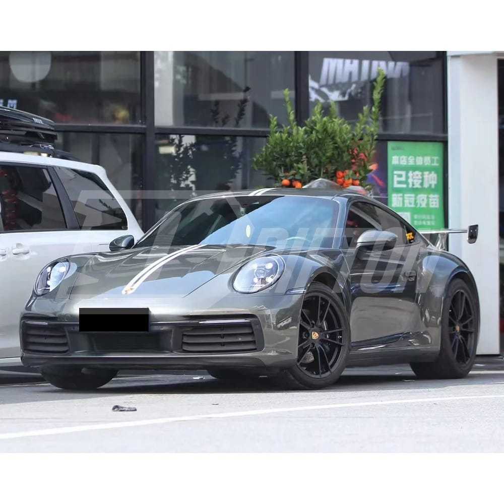 Techart Style Dry Carbon Fiber With Portion Primer Rear Spoiler For Porsche 911 992 Carrera S 2019-2023