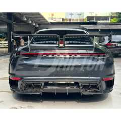 TopCar Style Dry Carbon Fiber With Portion Primer Rear Bumper For Porsche 911 992 Carrera S 2019-2023