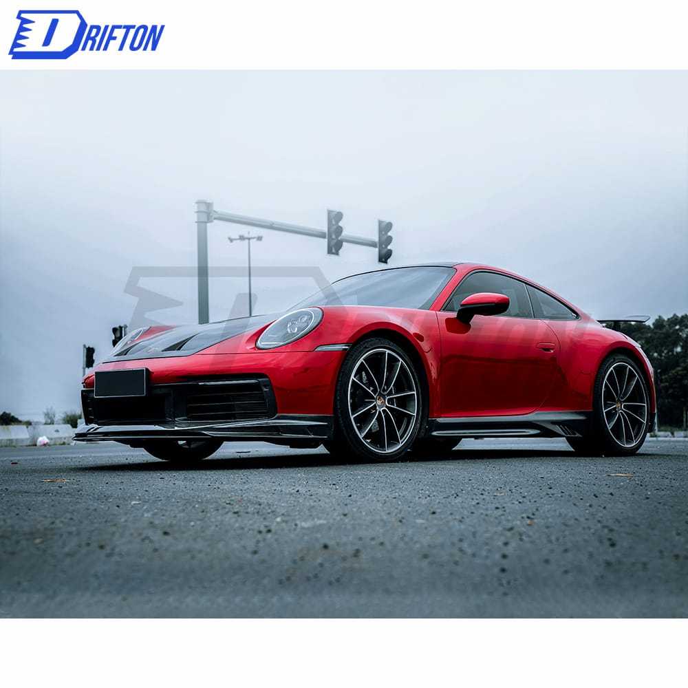Z007 Style Dry Carbon Fiber Front Lip For Porsche 911 992 Carrera S 2019-2023