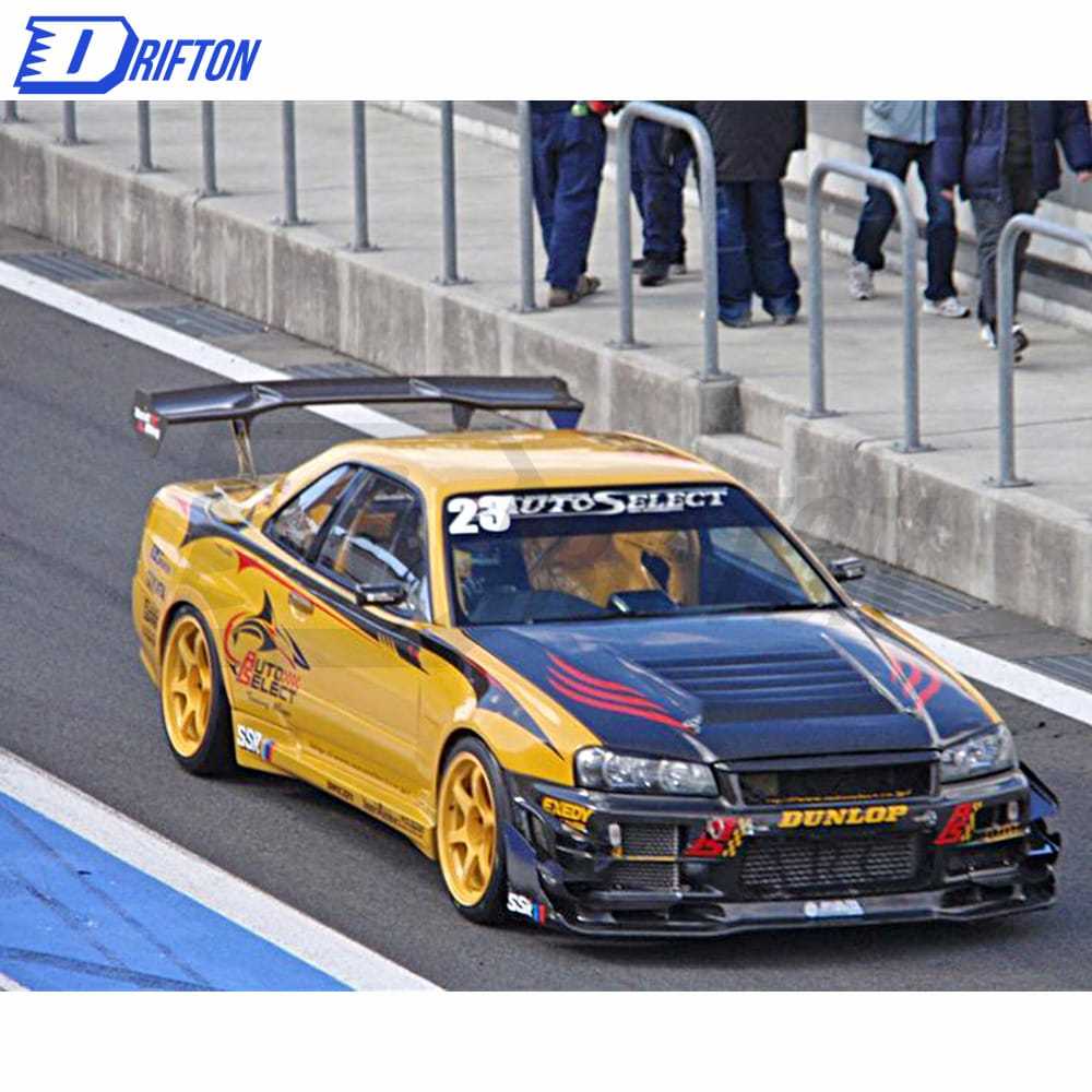 Auto Select Style Carbon Fiber Gt Wing For Nissan R34 GTT GTR 1998-2002