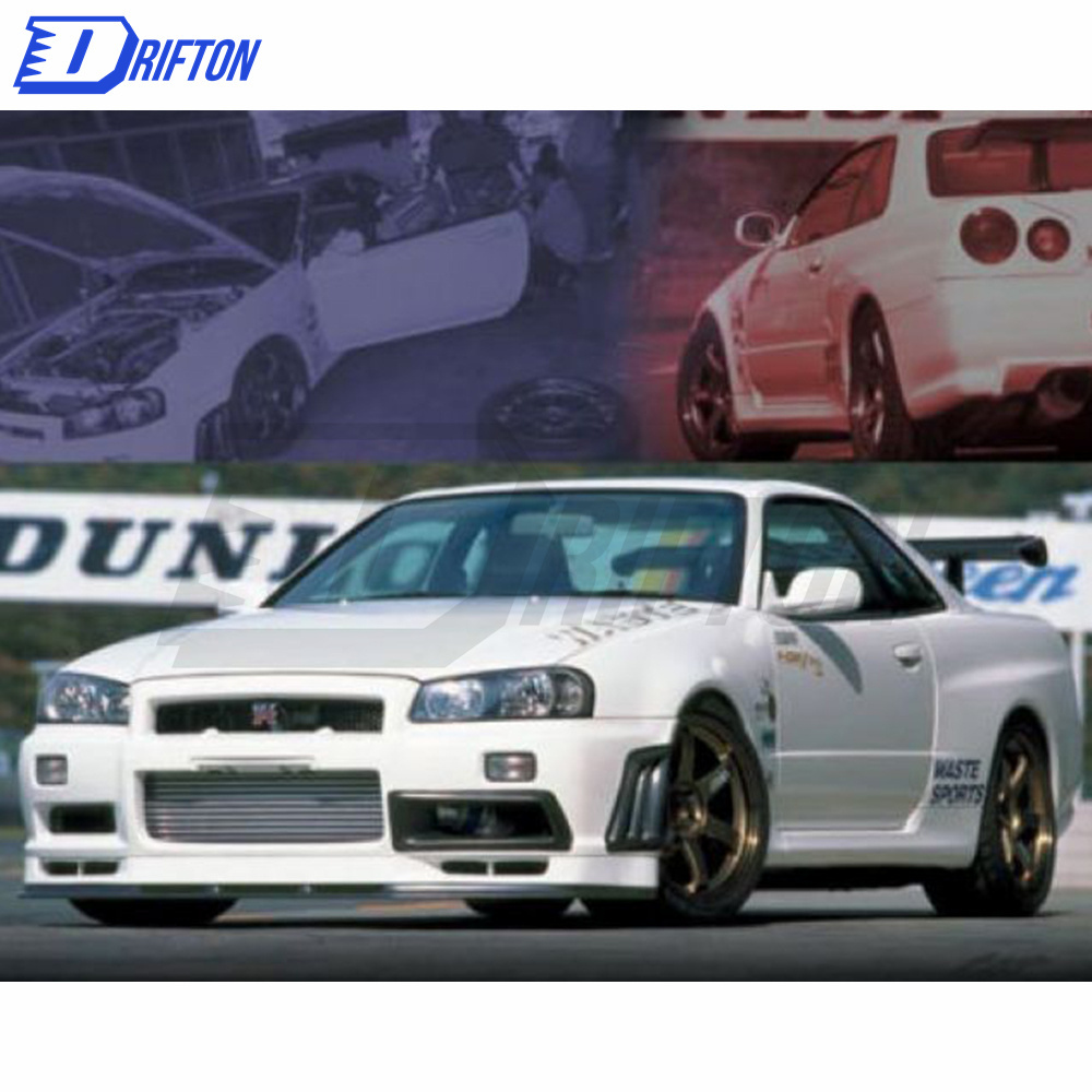 V-Spec Style Carbon Fiber Front Bumper Oil Cooler Ducts For Nissan R34 GTR 1998-2002