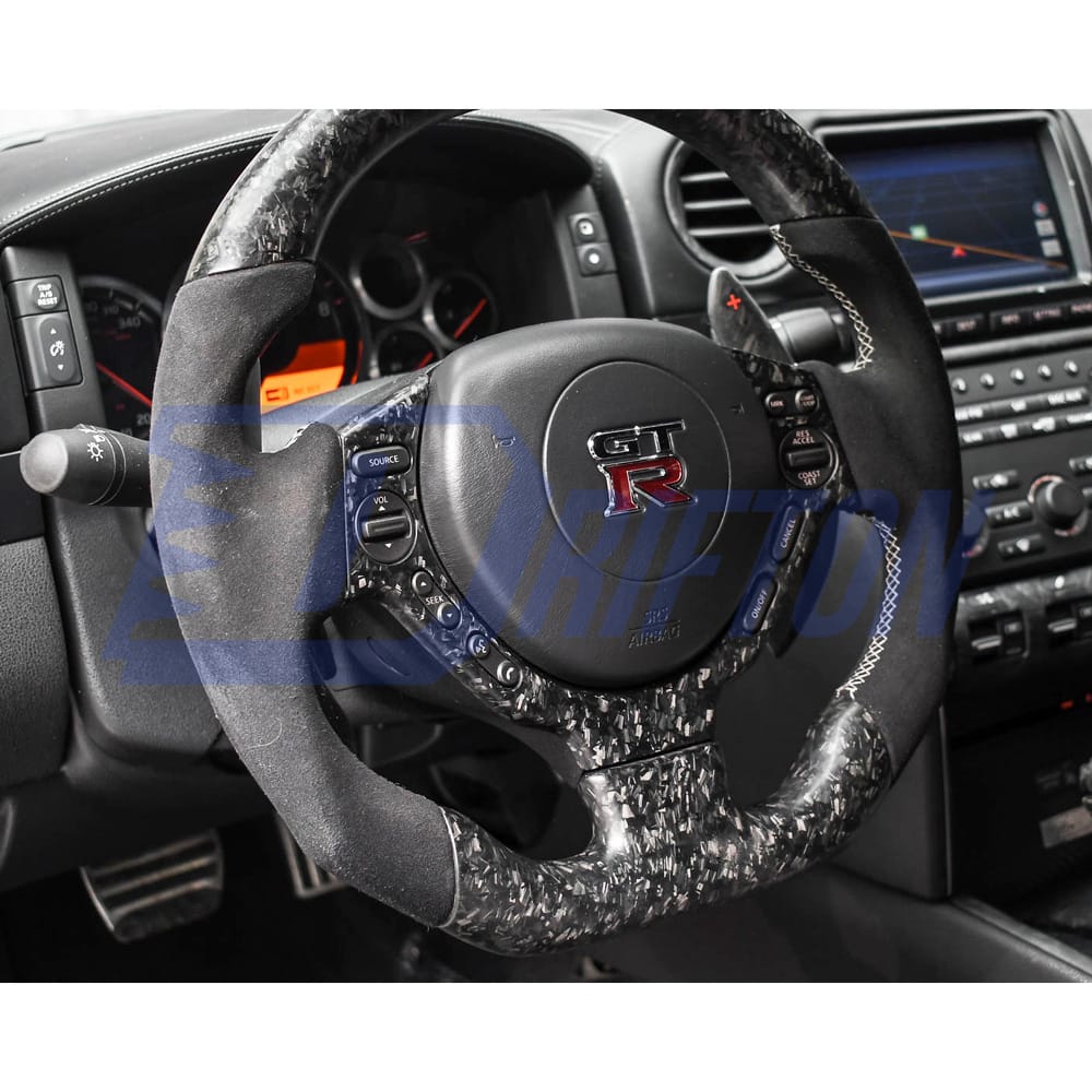 Customzie Carbon Fiber Steering Wheel With Center Trim Cover For Nissan R35 GTR 2008-2016