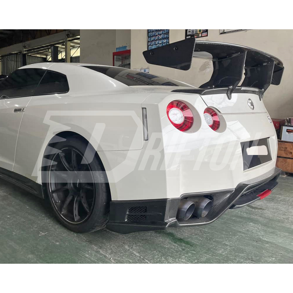Top Secret V2 Style Carbon Fiber Rear Diffuser Lip For Nissan R35 GTR 2008-2016
