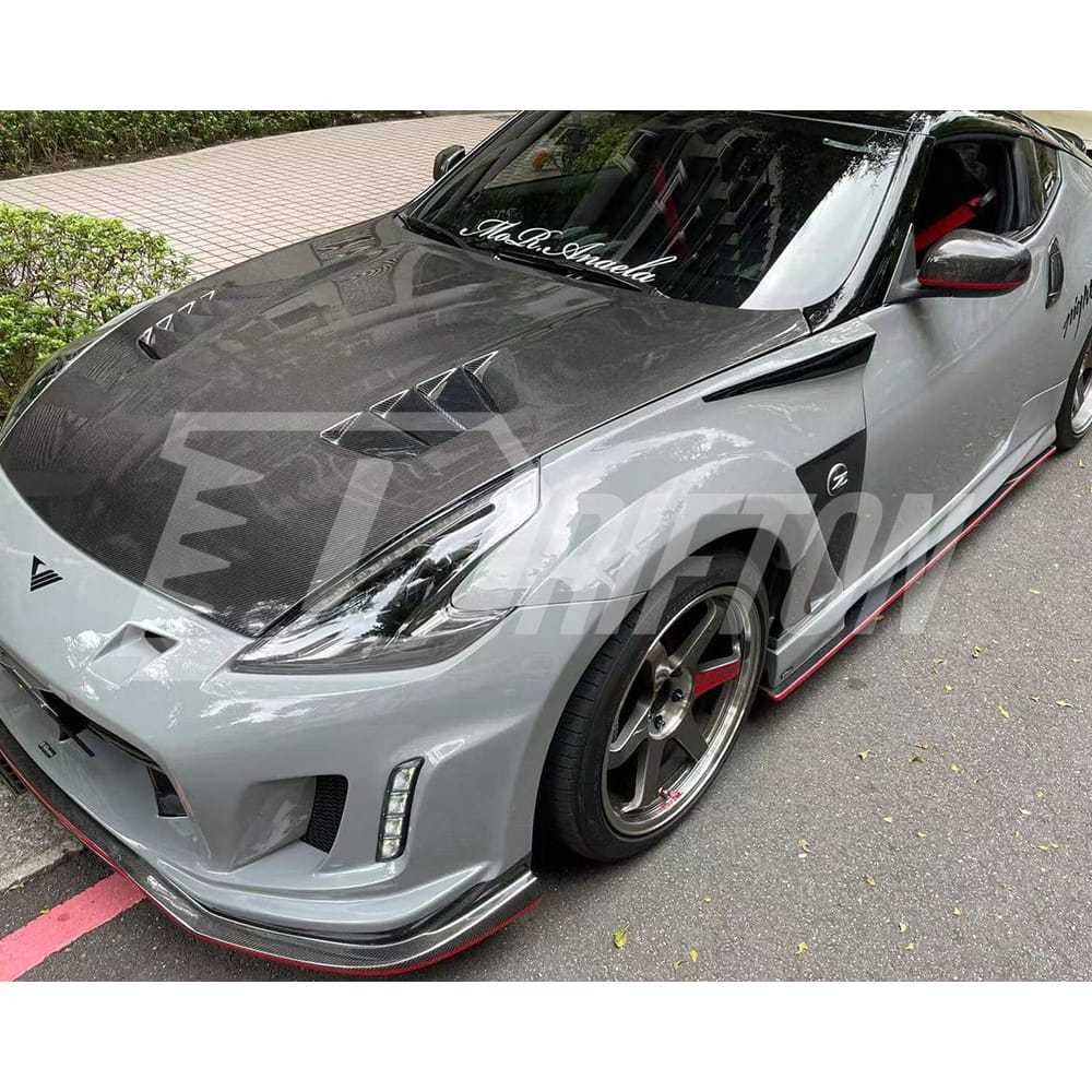 Varis Style Half Carbon Fiber Side Skirt With Underboard For NIissan 370Z Z34 2008-2019