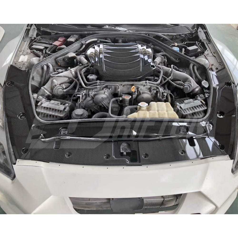 Carbon Fiber Cooling Plate & Battery Cover Engine Bay Panels For Nissan R35 GTR 2008-2016