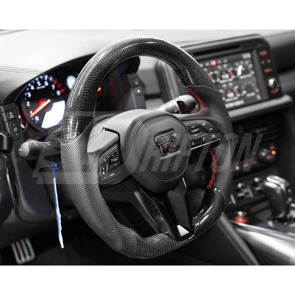 Customize Style Carbon Fiber Steering Wheel With Center Trim And Shift Paddle For Nissan R35 GTR 2017-2019