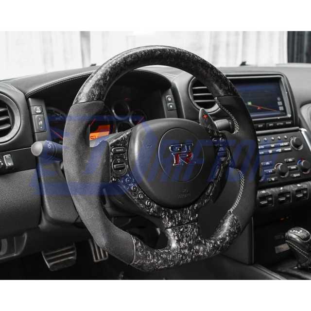 Customzie Carbon Fiber Steering Wheel With Center Trim Cover For Nissan R35 GTR 2008-2016
