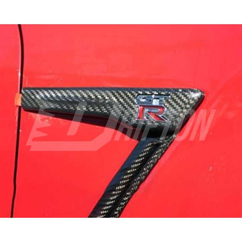 Dry Carbon Fiber Fender Emblem Cover For Nissan R35 GTR 2008-2019