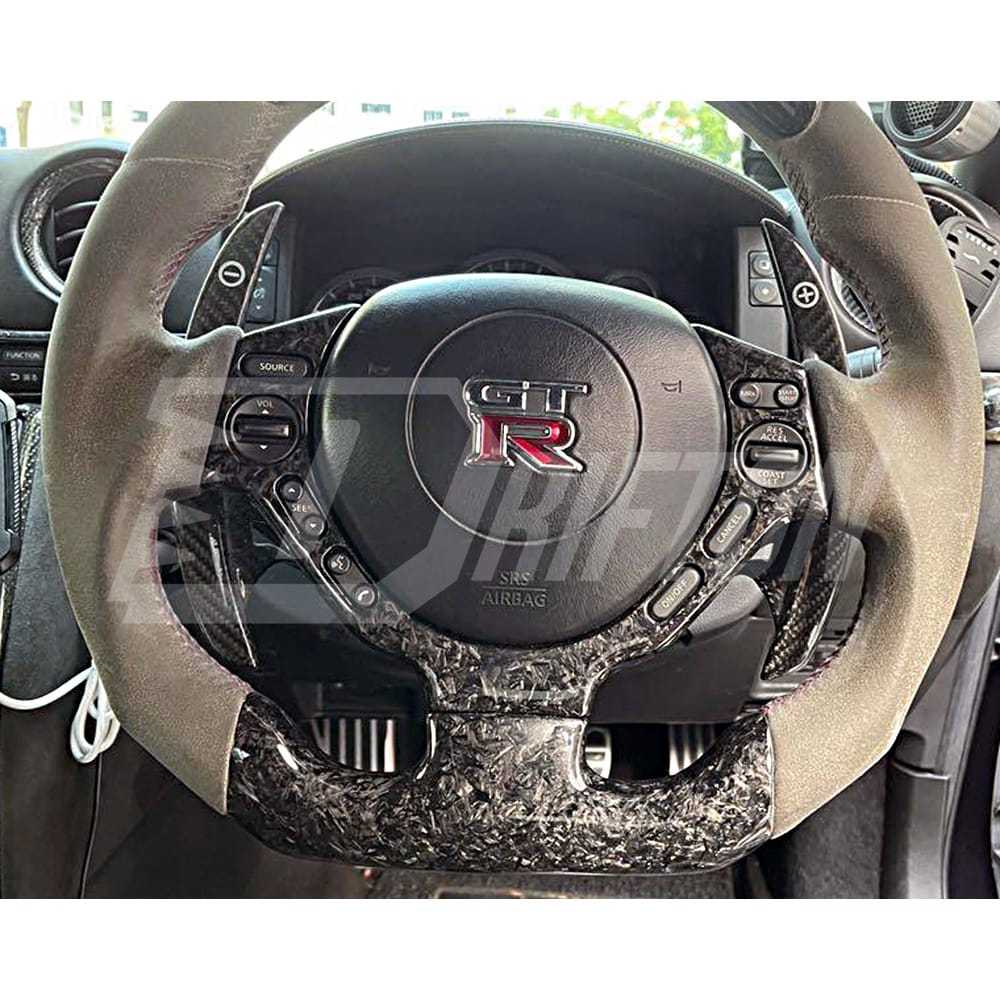Forged Carbon Fiber Steering Wheel Cover For Nissan R35 GTR 2008-2016