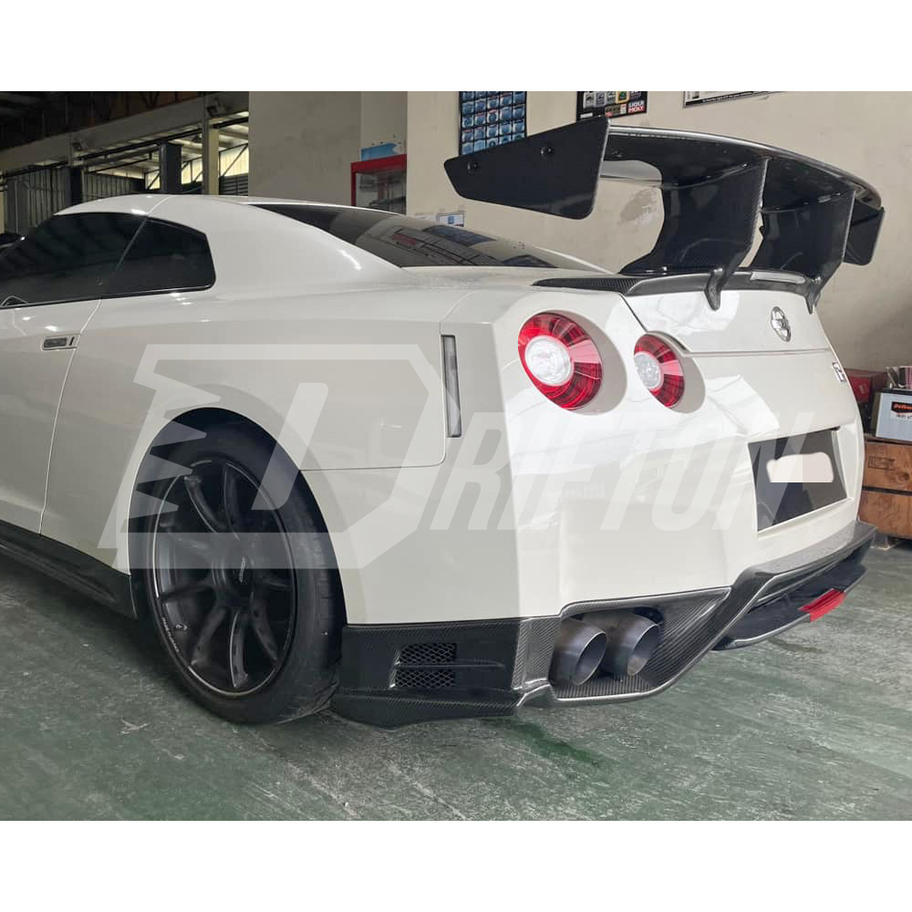 Top Secret V2 Style Carbon Fiber Rear Diffuser Lip For Nissan R35 GTR 2008-2016