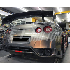 Top Secret V2 Style Carbon Fiber Rear Diffuser Lip For Nissan R35 GTR 2008-2016