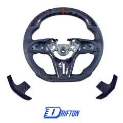 Customize Style Carbon Fiber Perforated Steering Wheel With Center Trim And Shift Paddle For Nissan R35 GTR 2017-2023