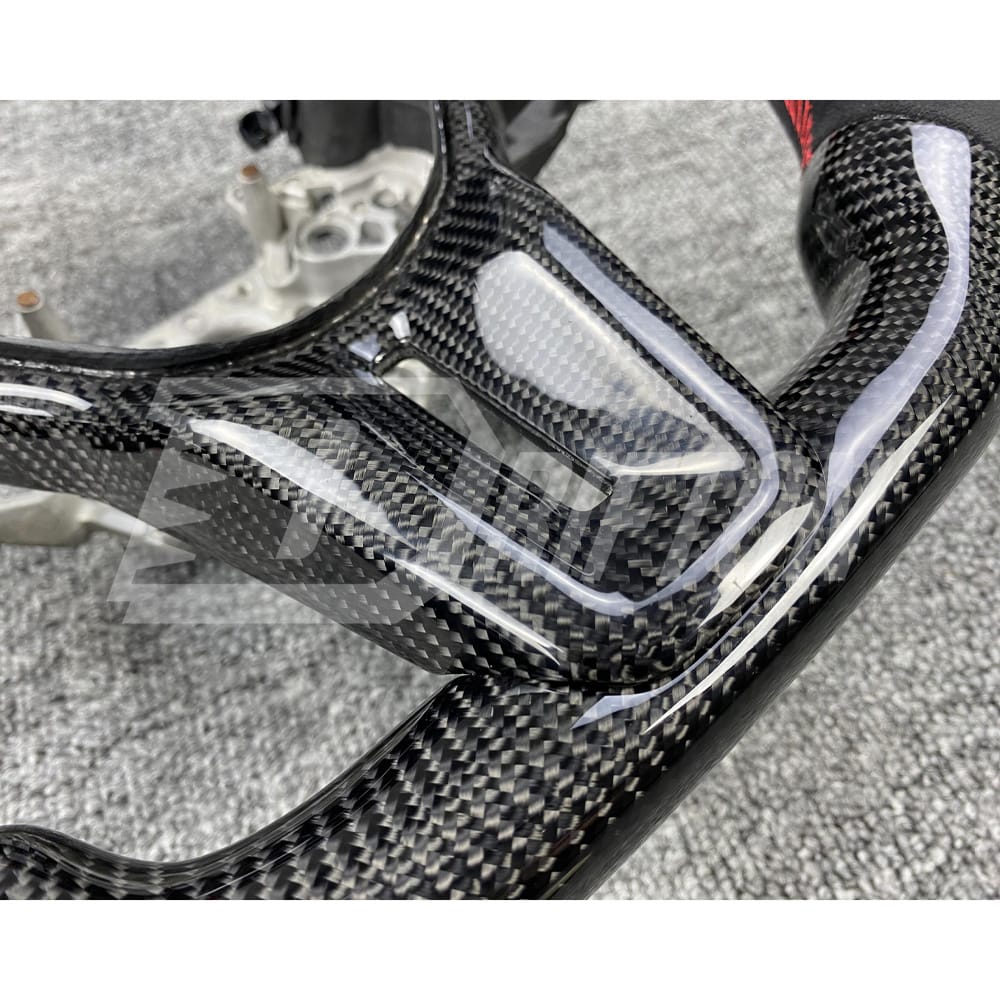 OKING-NI-35-189-STW    Customize Style Carbon Fiber Steering Wheel (Alcantara) With Center Trim And Shift Paddle For Nissan R35 GTR 2017-2019