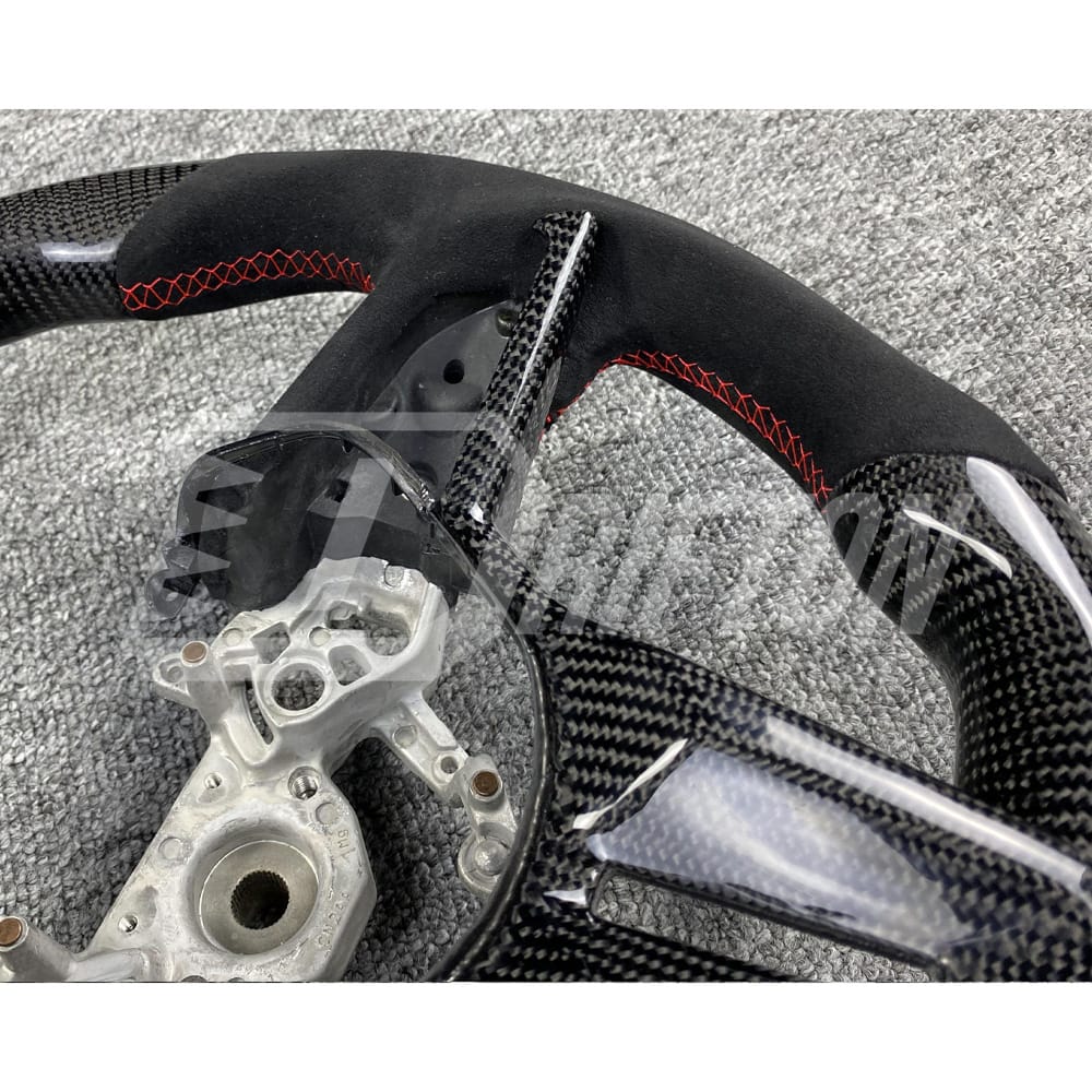 OKING-NI-35-189-STW    Customize Style Carbon Fiber Steering Wheel (Alcantara) With Center Trim And Shift Paddle For Nissan R35 GTR 2017-2019