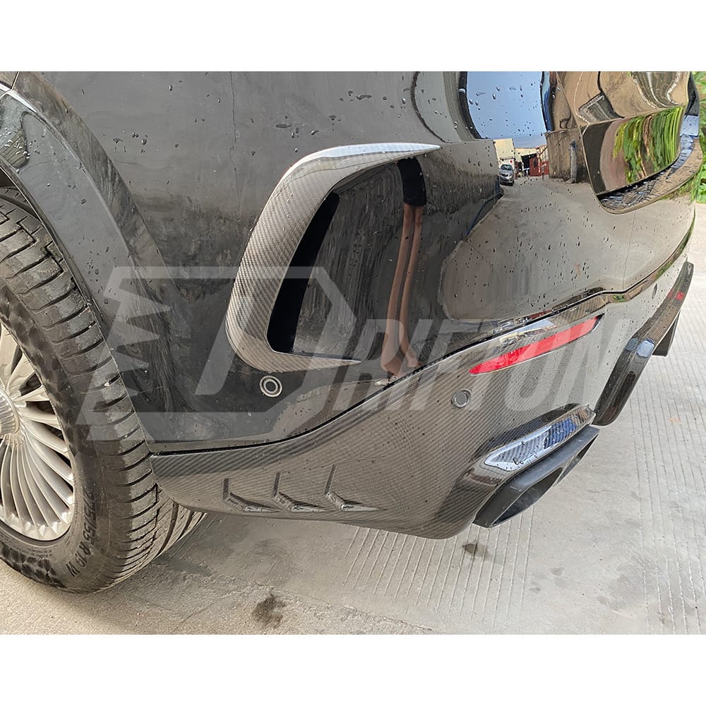 Dry Carbon Fiber Rear Bumper Canards For Mercedes Benz W167 GLE 450 2020-2023