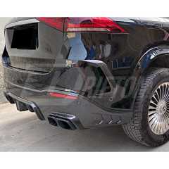 Dry Carbon Fiber Rear Diffuser With Light With Exhaust Tips For Mercedes Benz W167 GLE 450 2020-2023