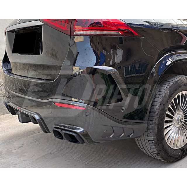 Dry Carbon Fiber Rear Diffuser With Light With Exhaust Tips For Mercedes Benz W167 GLE 450 2020-2023