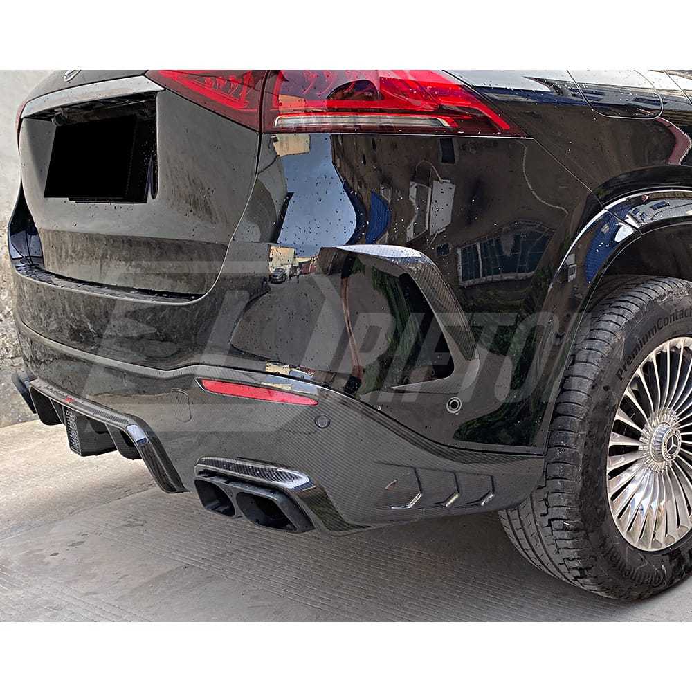 Dry Carbon Fiber Rear Bumper Canards For Mercedes Benz W167 GLE 450 2020-2023
