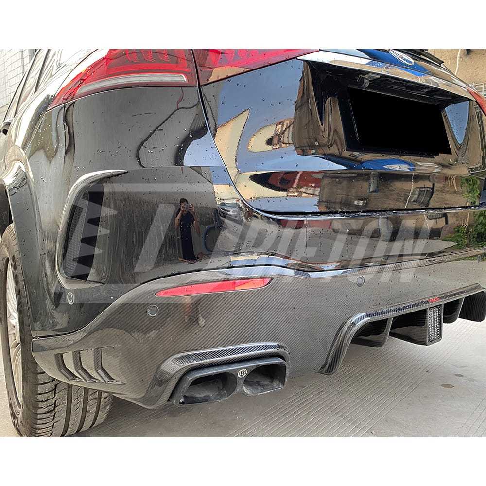 Dry Carbon Fiber Rear Bumper Canards For Mercedes Benz W167 GLE 450 2020-2023
