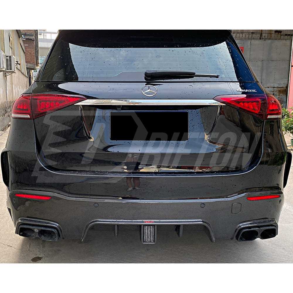 Dry Carbon Fiber Rear Bumper Canards For Mercedes Benz W167 GLE 450 2020-2023