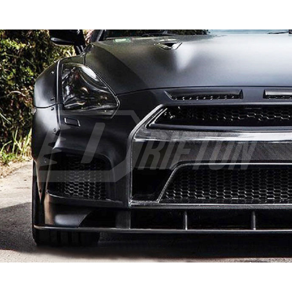 Carbon Fiber Front Nose Grille Cover For Nissan R35 GTR 2012-2016