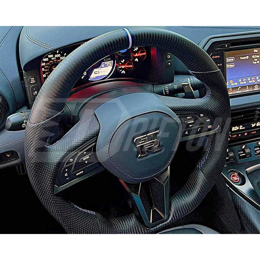 Customize Style Carbon Fiber Steering Wheel With Center Trim And Shift Paddle For Nissan R35 GTR 2017-2019