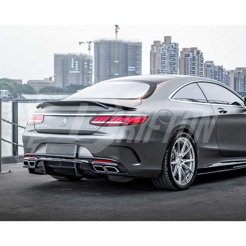 RT Style Carbon Fiber Rear Spoiler For Mercedes Benz C217 W217 S63 S65 AMG Coupe 2014-2020