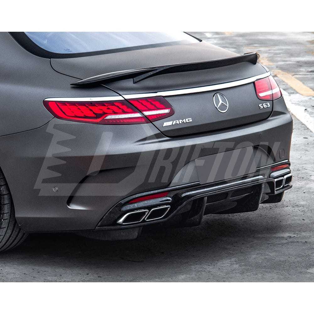 RT Style Carbon Fiber Rear Spoiler For Mercedes Benz C217 W217 S63 S65 AMG Coupe 2014-2020