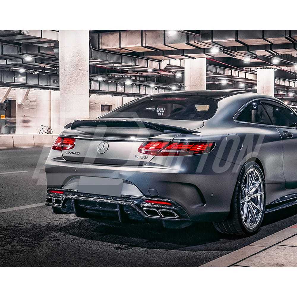 RT Style Carbon Fiber Rear Spoiler For Mercedes Benz C217 W217 S63 S65 AMG Coupe 2014-2020