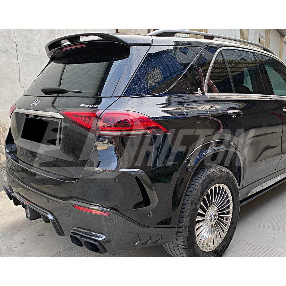 Dry Carbon Fiber Rear Bumper Canards For Mercedes Benz W167 GLE 450 2020-2023