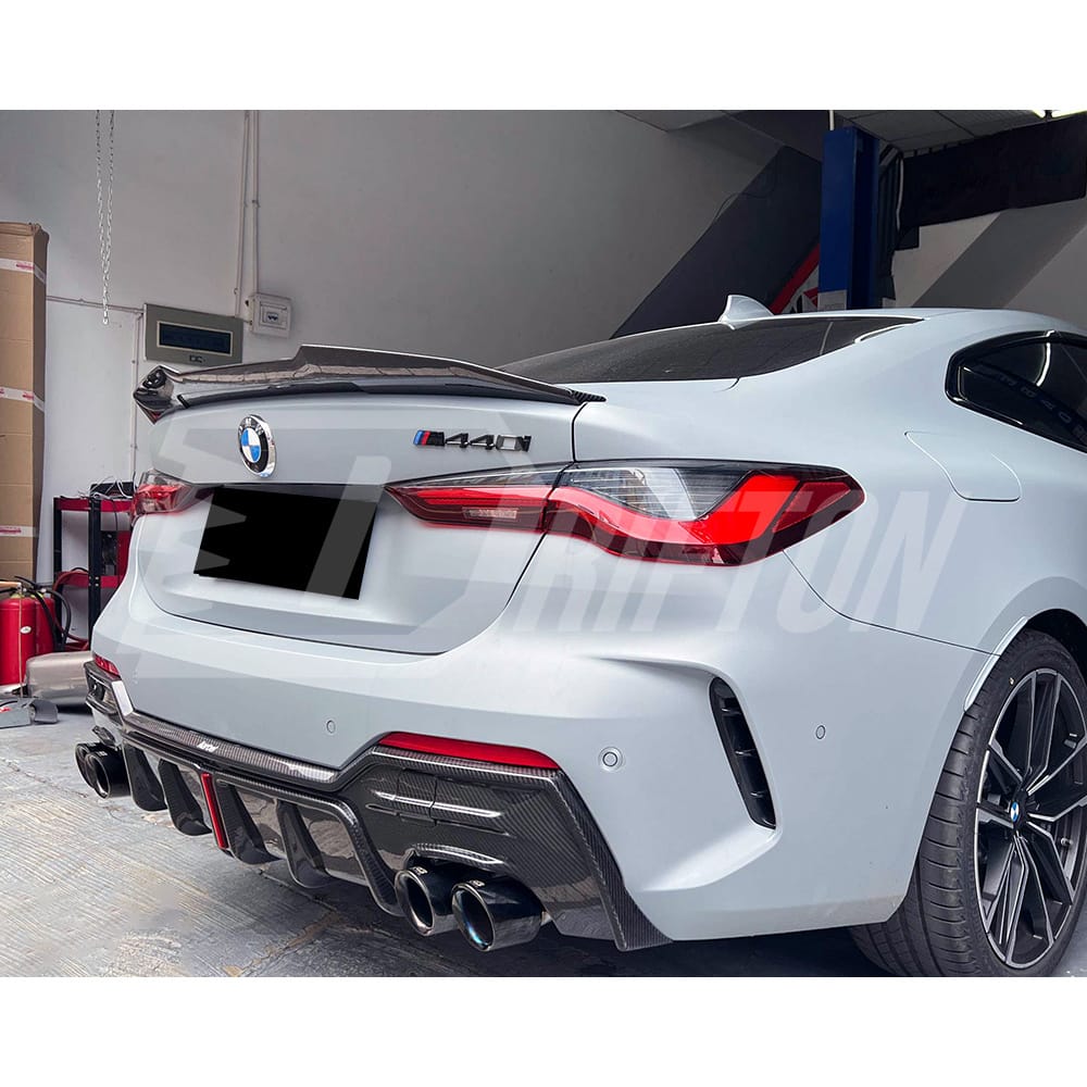 PSM Style Dry Carbon Fiber Rear Trunk Spoiler For BMW 4 Seires G22 G82 2021-2024