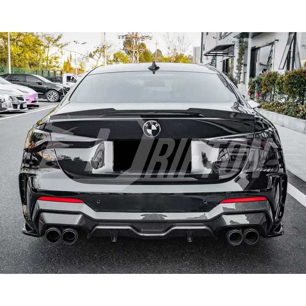M4 Style Dry Carbon Fiber Rear Trunk Spoiler For BMW 4 Seires G22 G82 2021-2024