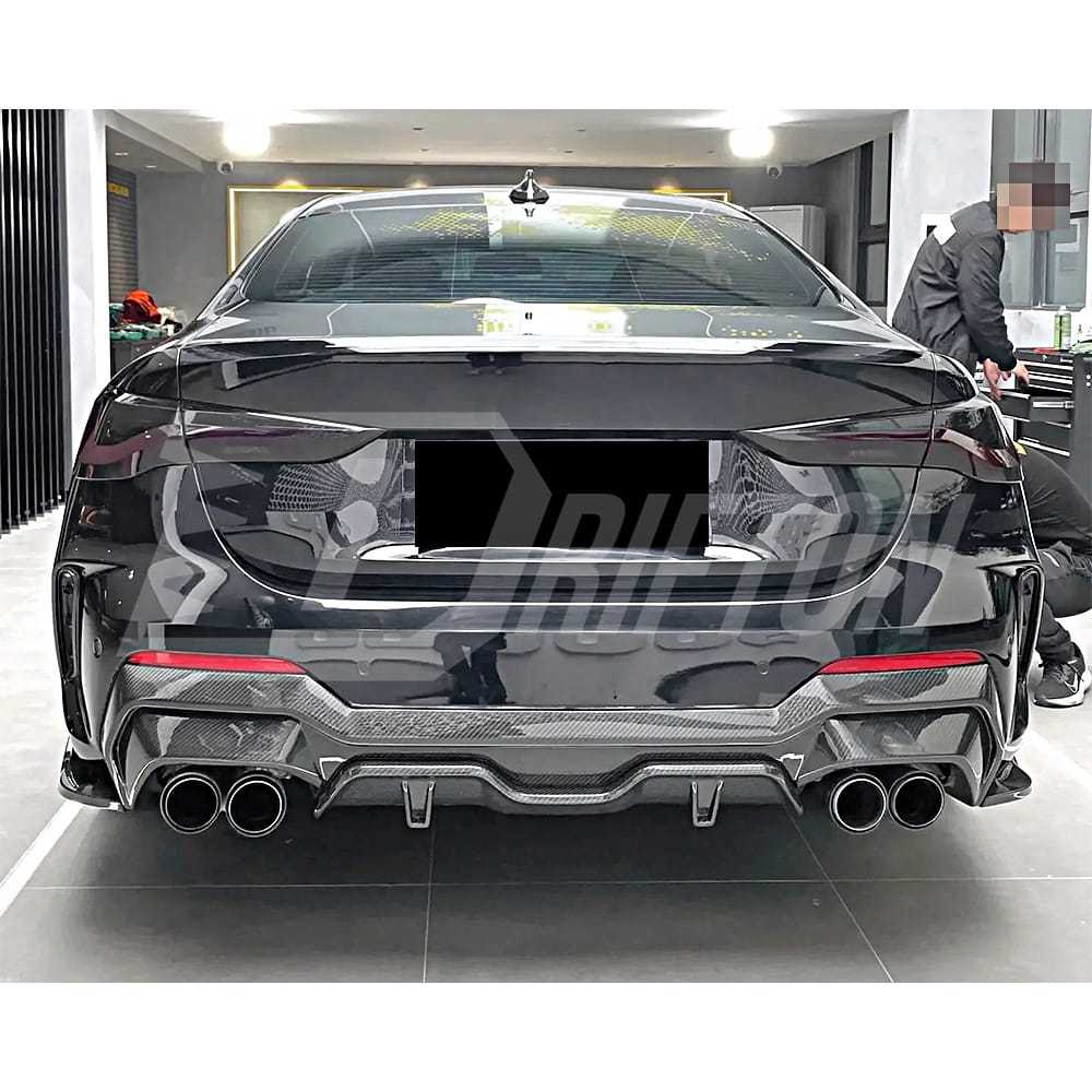 SQ Style Dry Carbon Fiber Rear Diffuser For BMW 4 Seires G22 G23 2021-2024