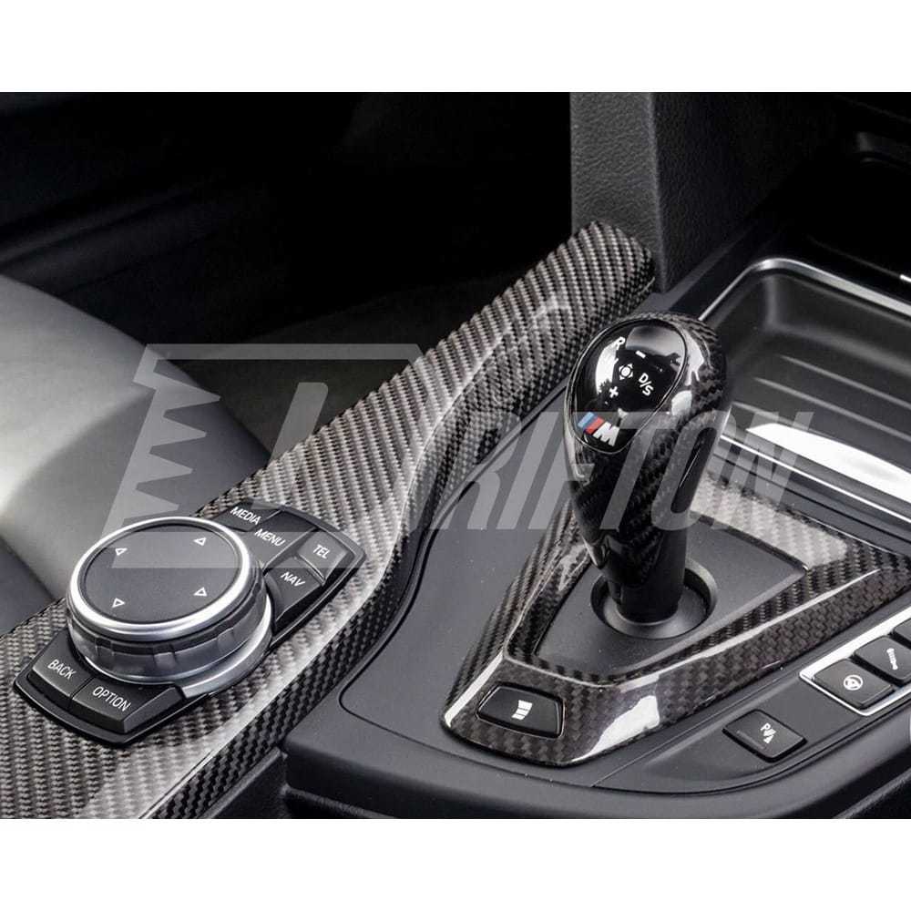 Carbon Fiber Interior Gear Knob Cover Replacement For BMW 5 Series F10 M5 2010-2016