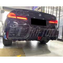 CS Style Dry Carbon Fiber Rear Diffuser With LED Brake Light For BMW 5 Series F90 M5 2017-2023