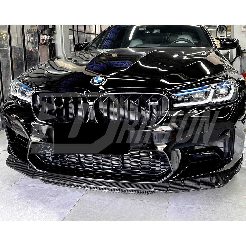 MT Style Dry Carbon Fiber Front Lip For BMW 5 Series F90 M5 LCI 2020-2023