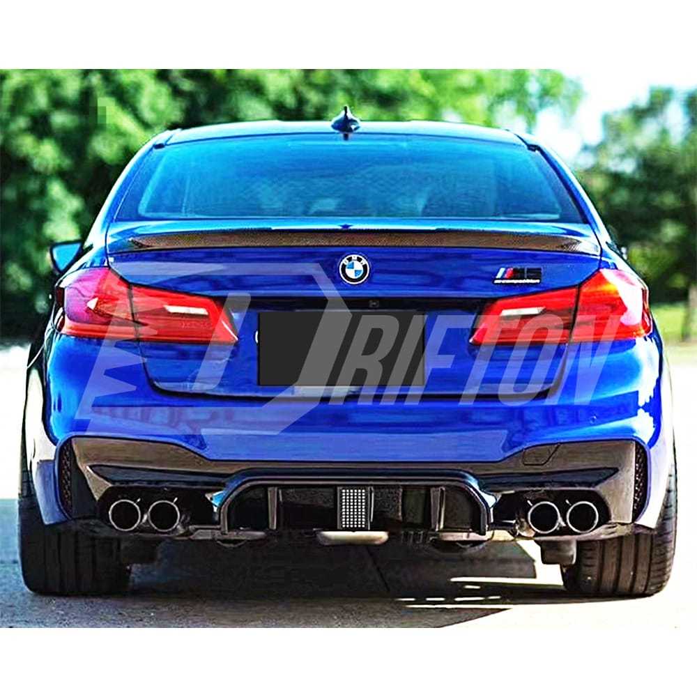 Carbon Fiber Rear Diffuser With LED Light For BMW 5 Series F90 M5 2017-2023