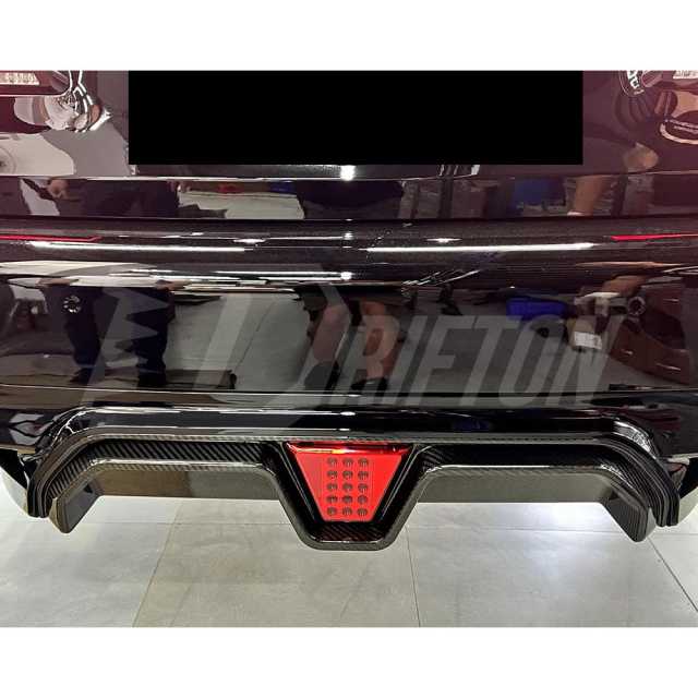 CS Style Dry Carbon Fiber Rear Diffuser With LED Brake Light For BMW 5 Series F90 M5 2017-2023