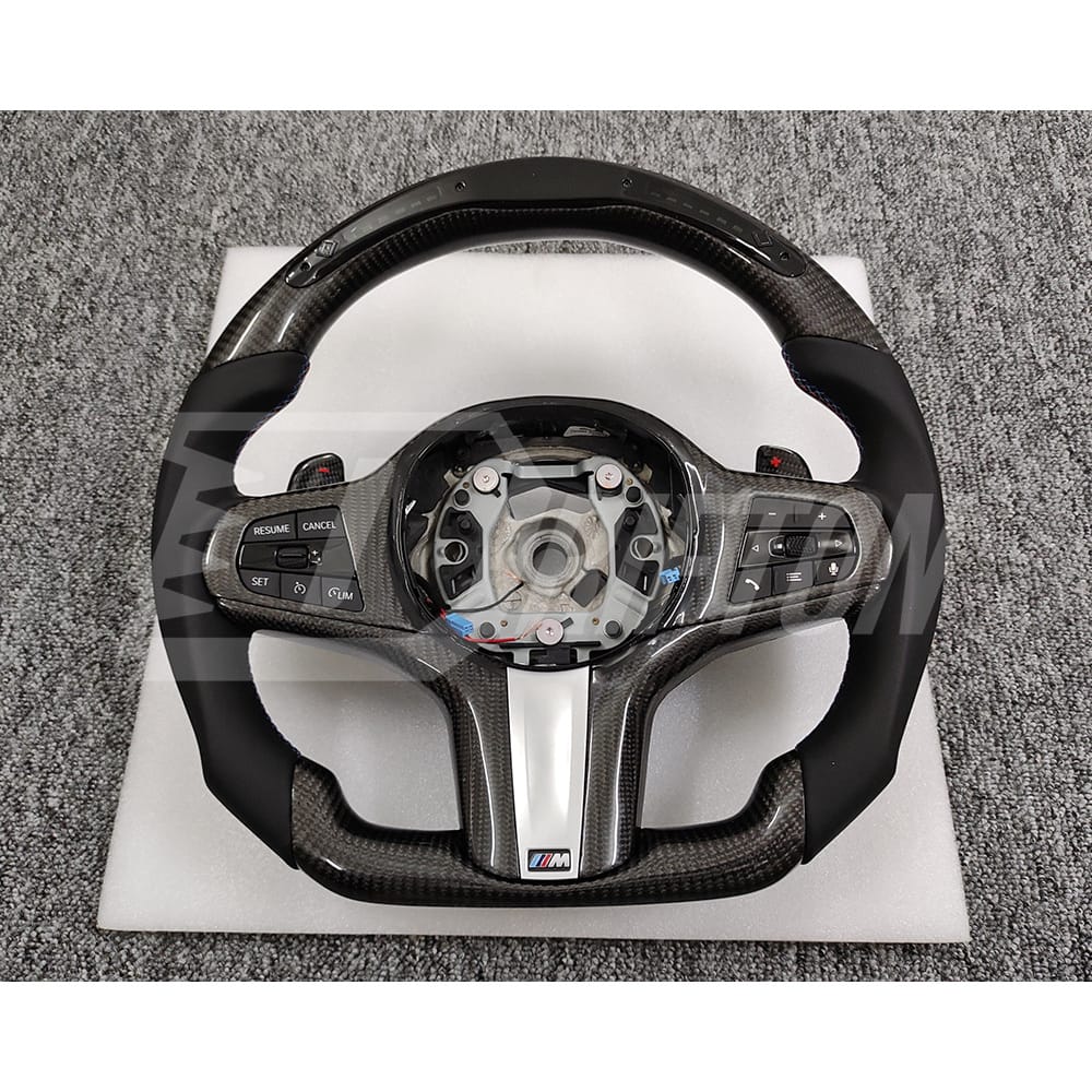 Carbon Fiber Steering Wheel With LED Light For BMW 5 Series G30 G38