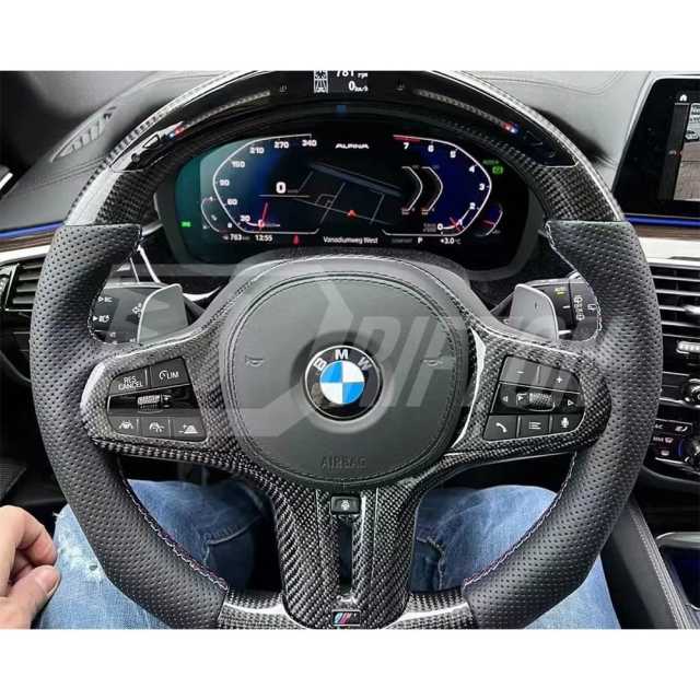 Carbon Fiber Steering Wheel With LED Light For BMW 5 Series G30 G38